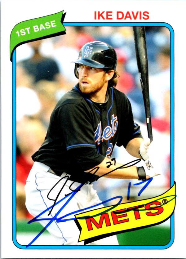 781748 Ike Davis Autographed Baseball Card -   York Mets 2012 Topps No.144