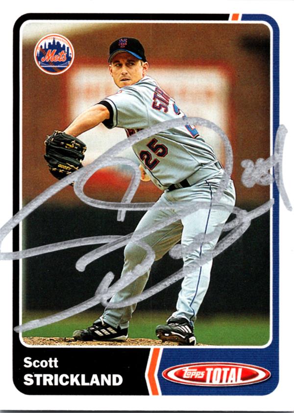 781815 Scott Strickland Autographed Baseball Card -   York Mets 2003 Topps Total No.220