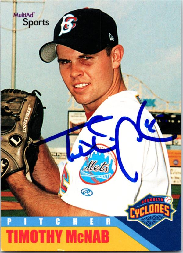 781898 Timothy Mcnab Autographed Baseball Card - Brooklyn Cyclones 2002 Multiad No.20