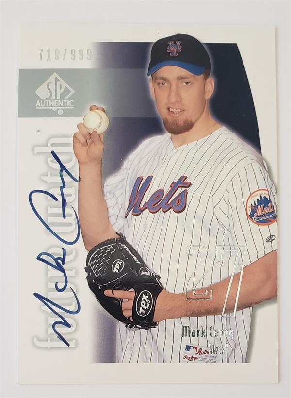 782014 Mark Corey Autographed Baseball Card -   York Mets 2002 Upper Deck No.154 LE 710 & 999