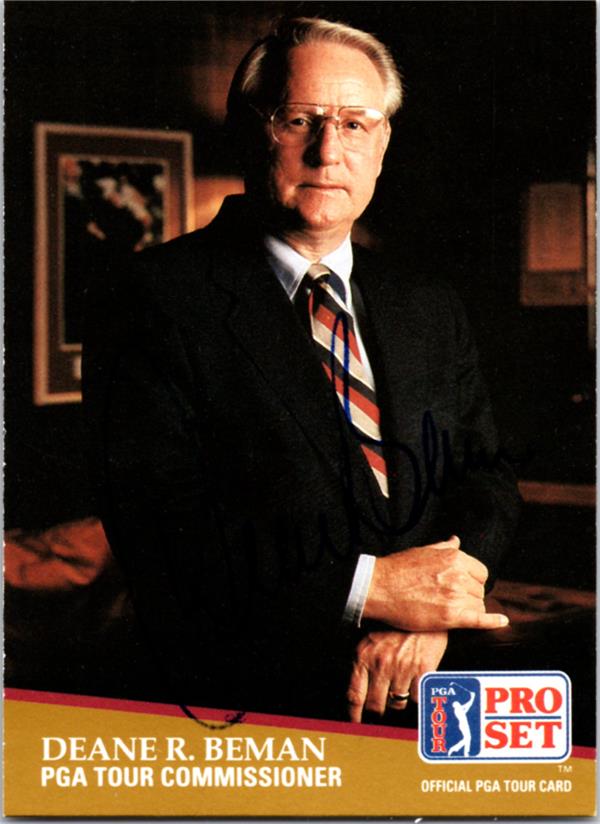 782279 Deane Beman Autographed Golf Card - PGA Commissioner 1991 Pro Set No.CC1