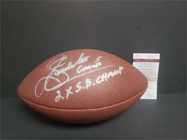 782332 Sean Landeta Autographed Football - Inscribed 2X SB Champ JSA Authenticated -   York Giants Super Bowl 1987 1990