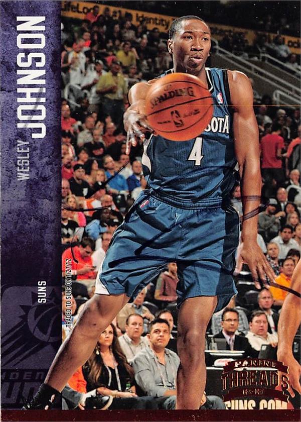 782452 Wesley Johnson Autographed Basketball Card - Minnesota Timberwolves 2012 Panini Threads No.92
