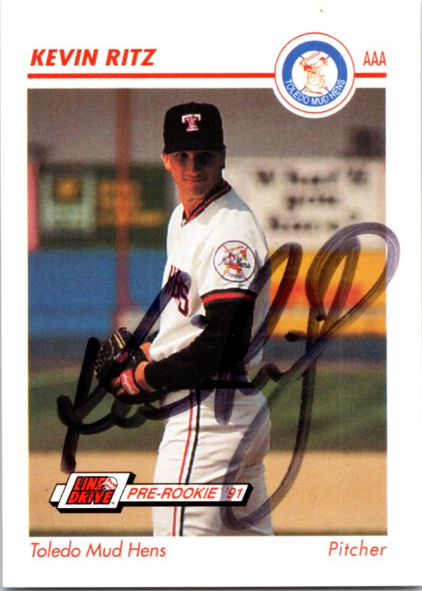 782593 Kevin Ritz Autographed Baseball Card - Toledo Mud Hens 1991 Impel Pre Rookie No.596