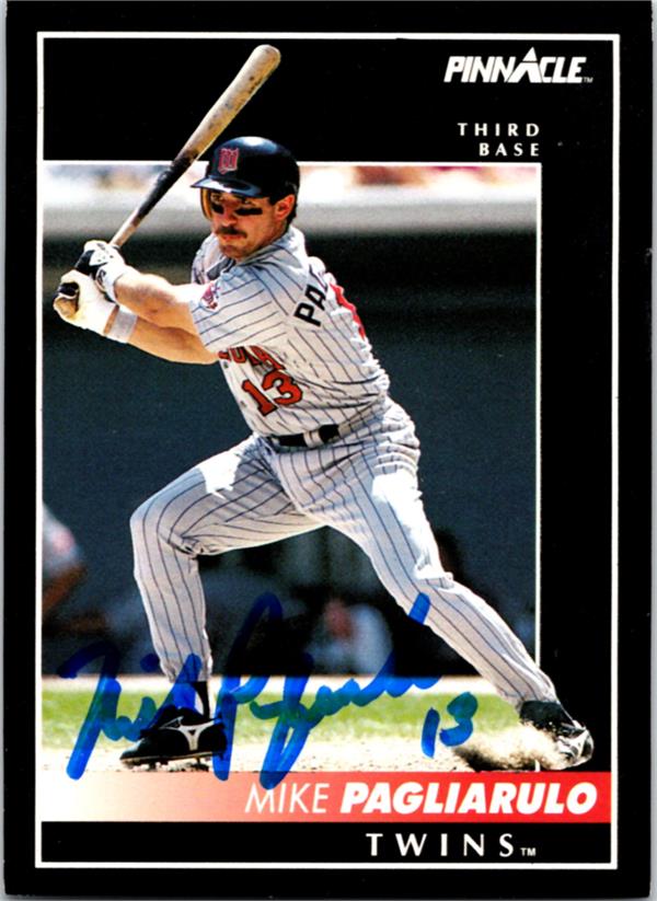 782631 Mike Pagliarulo Autographed Baseball Card - Minnesota Twins 1992 Pinnacle No.246