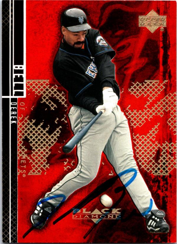 781688 Derek Bell Autographed Baseball Card -   York Mets 2001 Upper Deck Black Diamond No.74