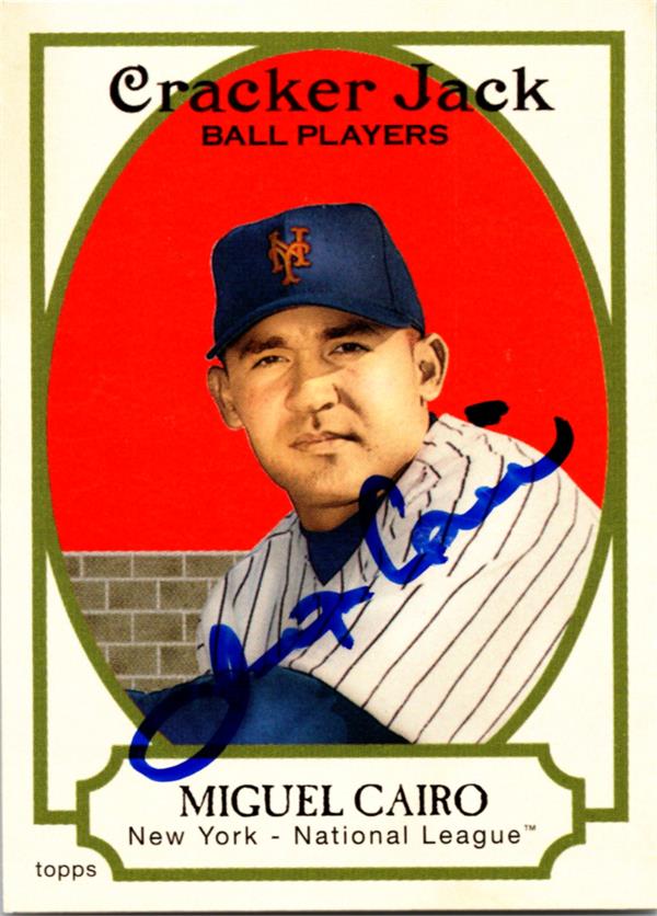 781712 Miguel Cairo Signed Baseball Card -   York Mets 2005 Topps Cracker Jack No.167
