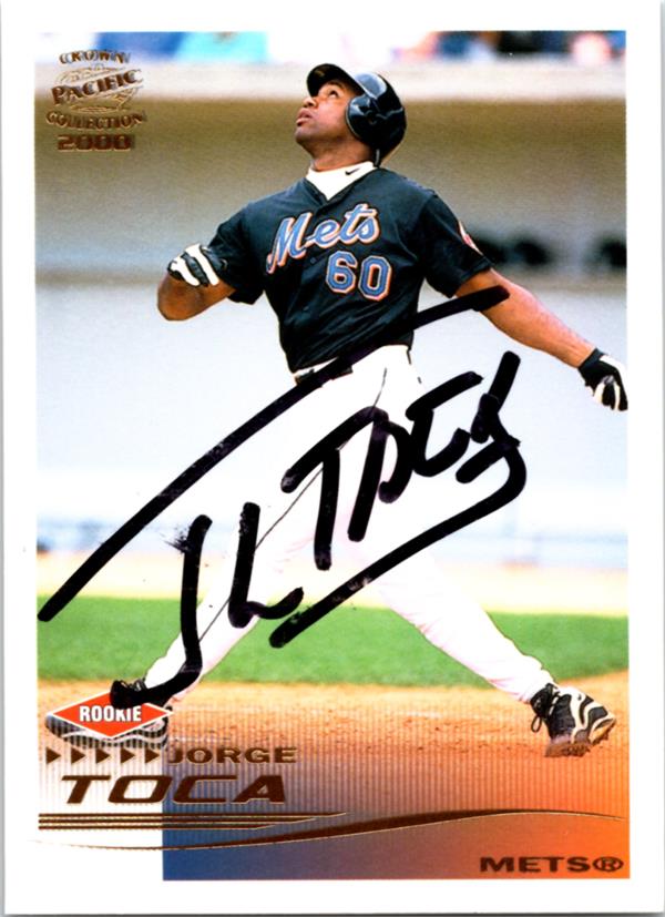 781835 Jorge Toca Autographed Baseball Card -   York Mets 2000 Pacific Crown No.183