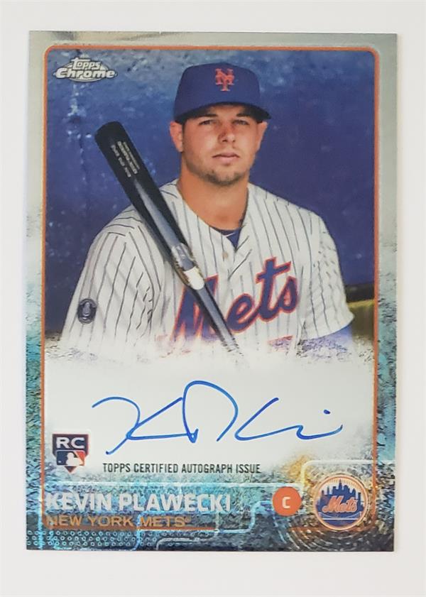 782003 Kevin Plawecki Signed Baseball Card -   York Mets 2015 Topps Chrome No.Arkp Rookie Certified