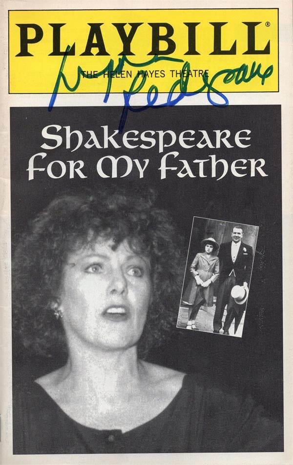782461 Lynn Redgrave Autographed Broadway Playbill Shakespeare Book for My Father