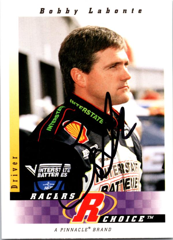 782496 Bobby Labonte Autographed Trading Card - Auto Racing, Nascar, SC 1997 Pinnacle No.18 -  Autograph Warehouse