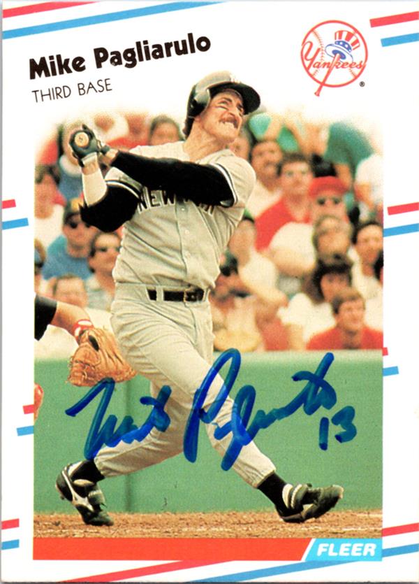 782646 Mike Pagliarulo Signed Baseball Card -   York Yankees 1988 Fleer No.216
