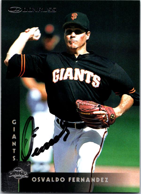 782655 Osvaldo Fernandez Signed Baseball Card - San Francisco Giants 1996 Donruss No.30