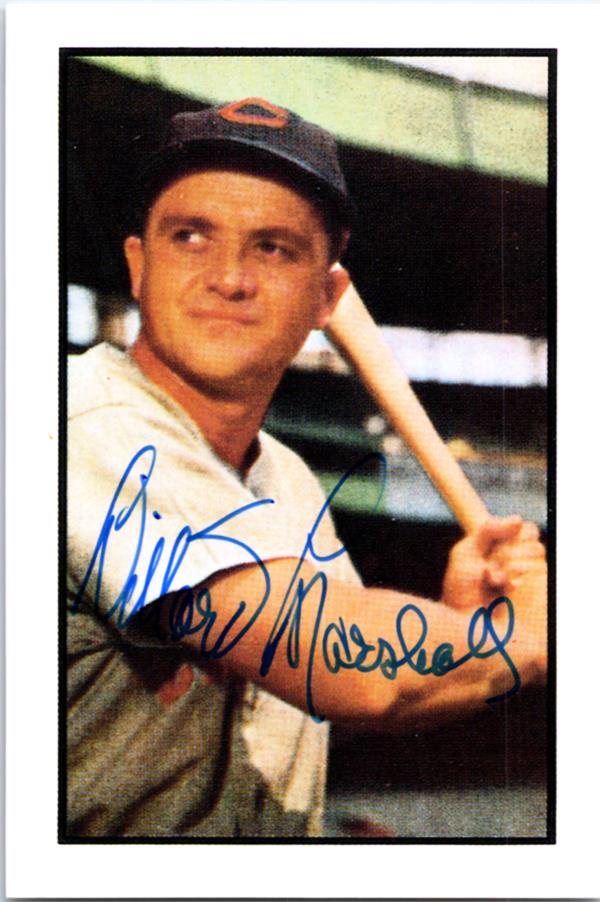 782758 Willard Marshall Autographed Baseball Card - Cincinnati Reds 1953 Bowman No.58 1983 Reprint