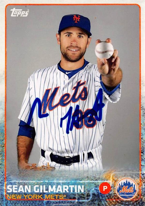 782918 Sean Gilmartin Autographed Baseball Card 2015 Topps No.Bbsg Blank Back -   York Mets LC