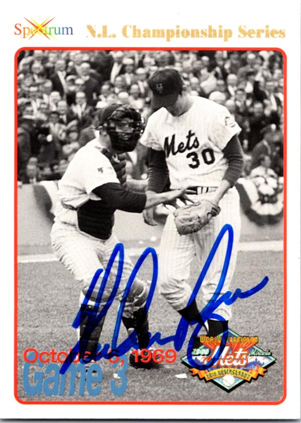737442 Nolan Ryan Autographed Baseball Card -   York Mets 1994 Spectrum Miracle No.60 Foundation Hologram