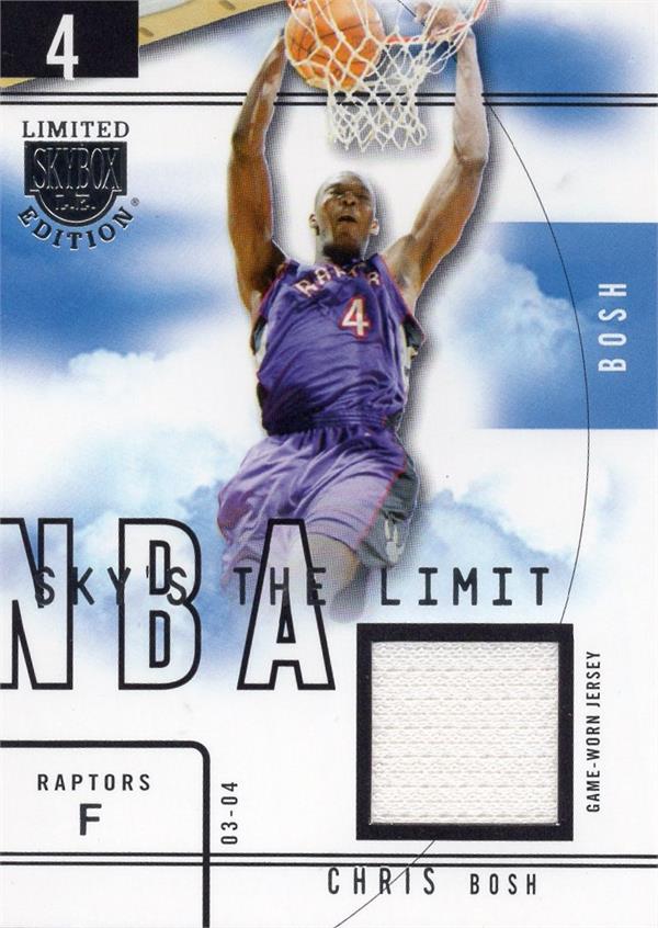 737448 Chris Bosh Player Worn Jersey Patch Basketball Card  Toronto Raptors 2004 Skybox Limited NoSLCB