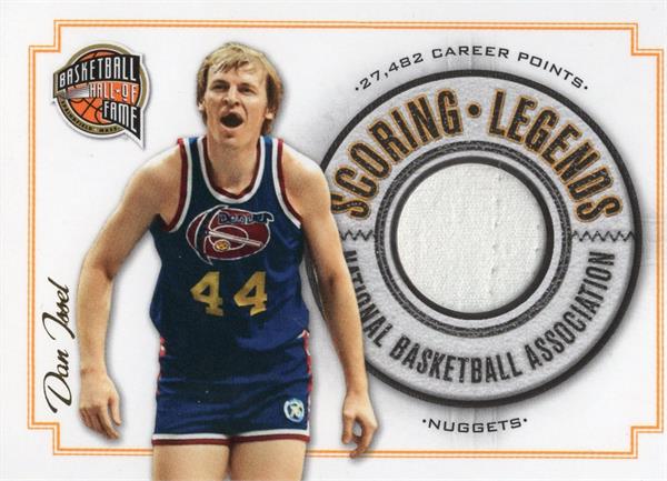 737477 Dan Issel Player Worn Jersey Patch Basketball Card - Denver Nuggets 2010 Panini Scoring Legends No.3 LE 119 & 249