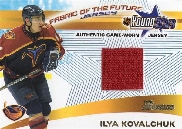737776 Ilya Kovalchuk Player Worn Jersey Patch Hockey Card - Atlanta Thrashers 2002 Bowman Young Stars No.FFJIK