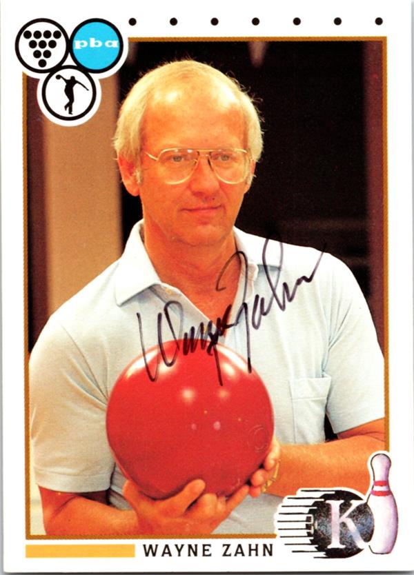 737811 Wayne Zahn Autographed Trading Card - Bowling, SC 1990 Kingpins No.32
