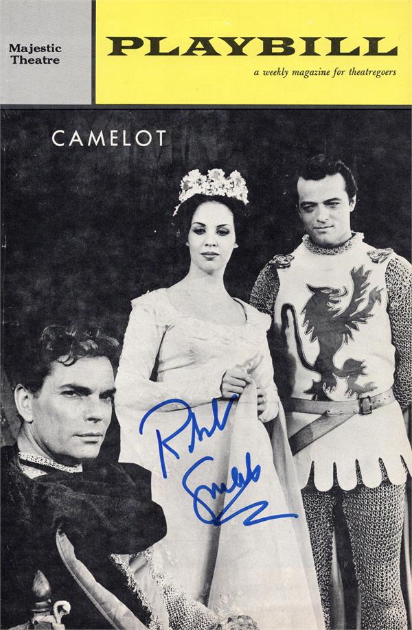 737827 Robert Goulet Autographed Program Camelot Broadway Playbill 1962 Photo
