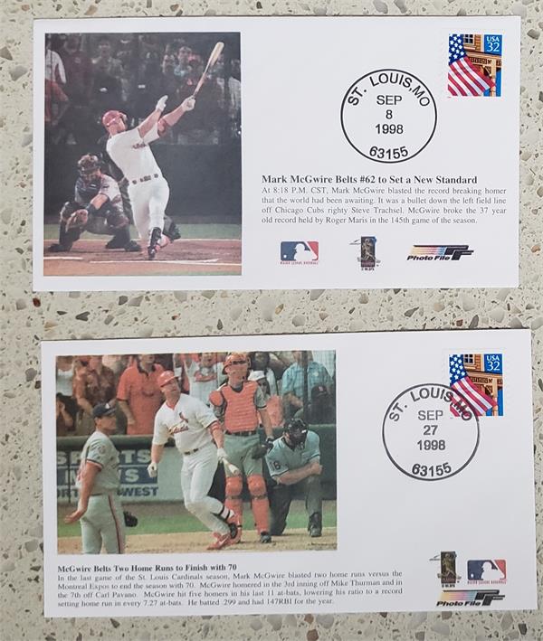737857 Mark Mcgwire Envelope - First Day Stamp Cover 1998 62nd & 70Th Home Runs