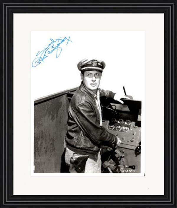 737885 Robert Montgomery Autographed 8 x 10 in. Photo - Actor, They Were Expendable, WWII No.1 Matted & Framed