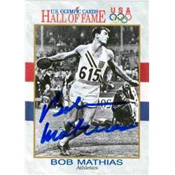 Bob Mathias Autographed Trading Card 1991 Impel No. 5 - Olympic Team Decathlon Gold Medal