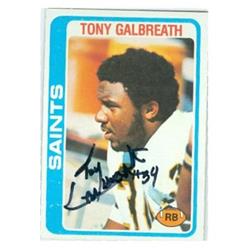 248726 Tony Galbreath Autographed Football Card - New Orleans Saints NFL 1978 Topps - No. 408