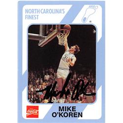249025 Mike OKoren Autographed Basketball Card - North Carolina Tar Heels NCAA 1989 College Collection - No. 57