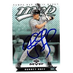 247631 Aubrey Huff Autographed Baseball Card - Tampa Rays 2003 Upper Deck MVP - No. 201 -  Autograph Warehouse