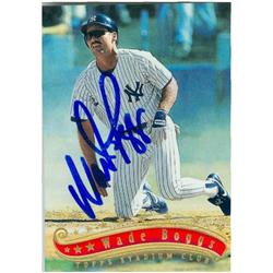 248237 Wade Boggs Autographed Baseball Card - New York Yankees 1997 Topps Stadium Club - No. 217