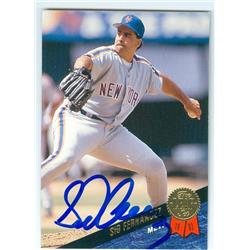 246796 Sid Fernandez Autographed Baseball Card - New York Mets 1993 Leaf - No. 2