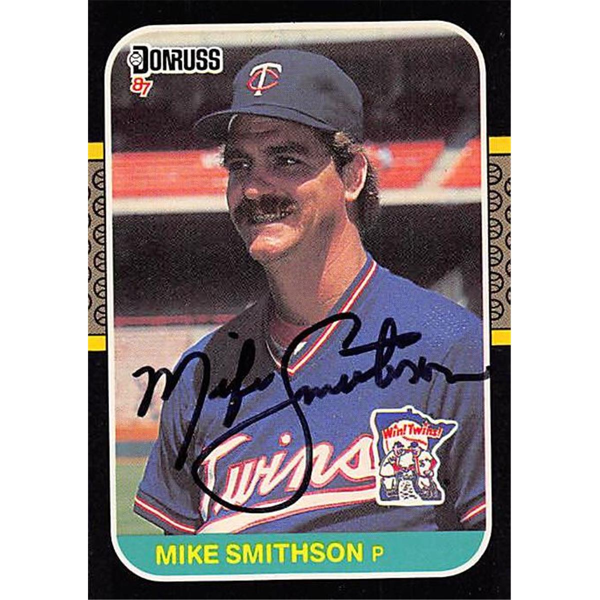 246868 Mike Smithson Autographed Baseball Card - Minnesota Twins 1987 Donruss - No. 245