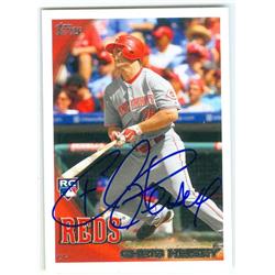 247113 Chris Heisey Autographed Baseball Card - Cincinnati Reds 2010 Topps - No. US177 Rookie -  Autograph Warehouse