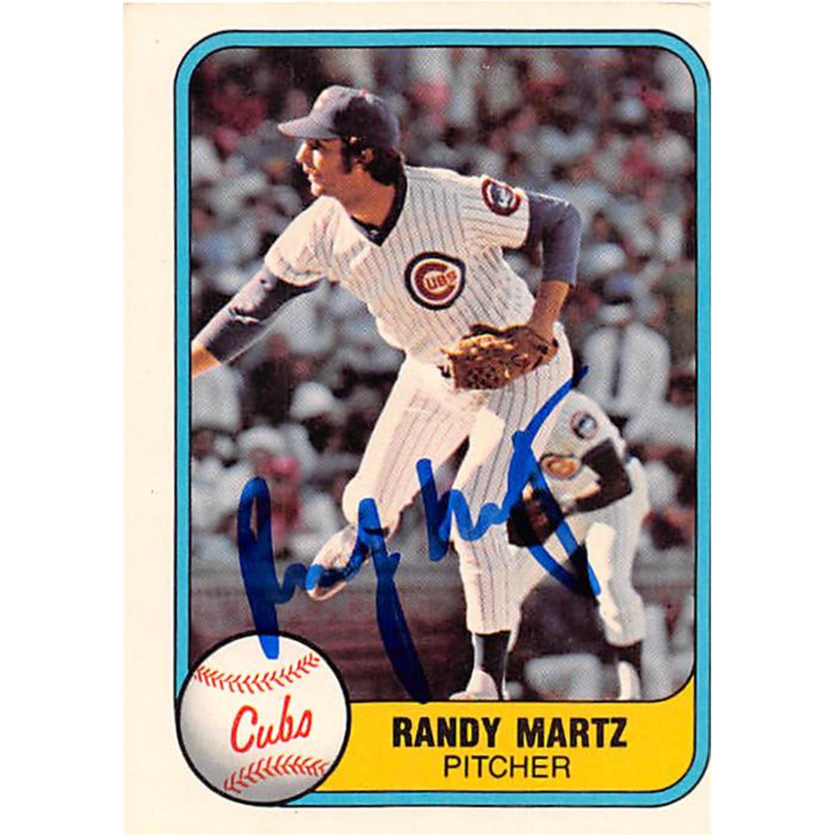 Randy Martz Autographed Baseball Card - Chicago Cubs 1981 Fleer - No. 300