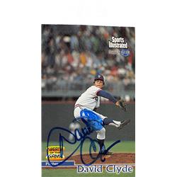 245953 David Clyde Autographed Baseball Card - Texas Rangers 1999 Fleer Greats of the Game - No. 76 Smudging