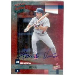 246116 Fernando Vina Autographed Baseball Card - St Louis Cardinals 2002 Donruss Fan Club - No. 198 Best of