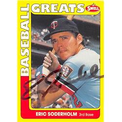 Eric Soderholm Autographed Baseball Card - Minnesota Twins 1990 Swell Legends - No. 85