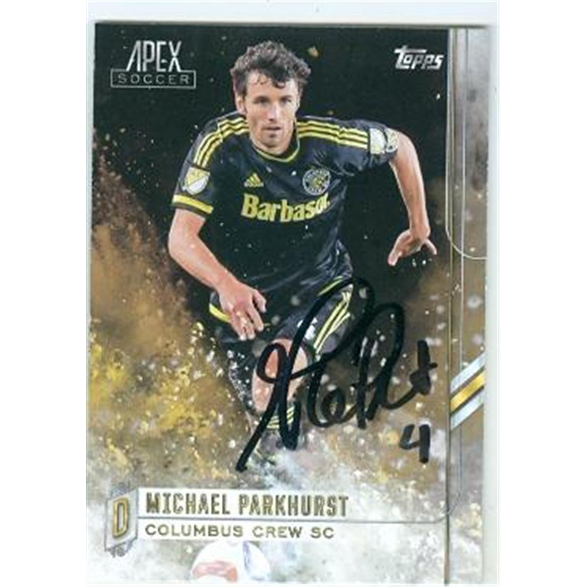 Michael Parkhurst Autographed Trading Card - Columbus Crew SC Soccer MLS 2014 Topps - No. 27