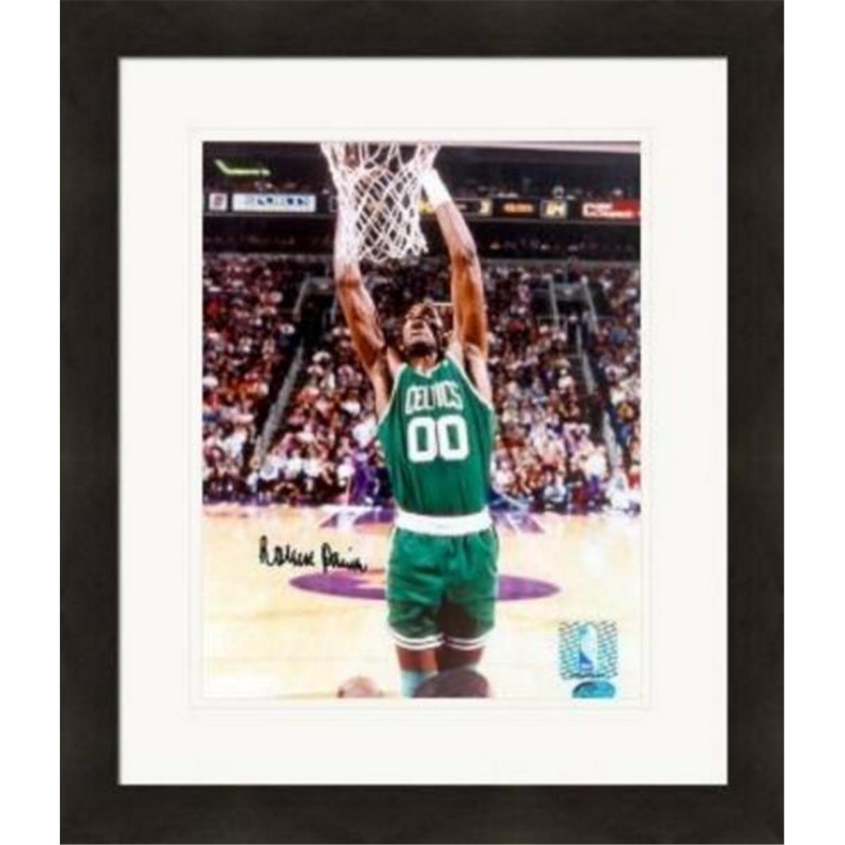 Robert Parish Autographed 8x10 Photo - Boston Celtics Image - No. 2 Matted & Framed - Black and White