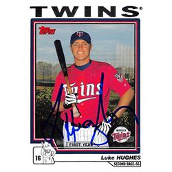 Autograph Warehouse 270013 Luke Hughes Autographed Baseball Card - Minnesota Twins, FT 2004 Topps 1st Year - No. T153 Rookie
