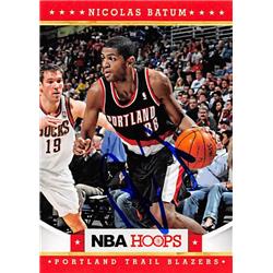 Autograph Warehouse 270184 Nicolas Batum Autographed Basketball Card - Portland Trail Blazers 2012 Panini Hoops - No. 125