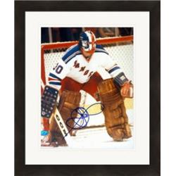 270289 John Davidson Autographed 8 x 10 in. Photo - New York Rangers Goaltender JD Image - No. 2 Matted & Framed