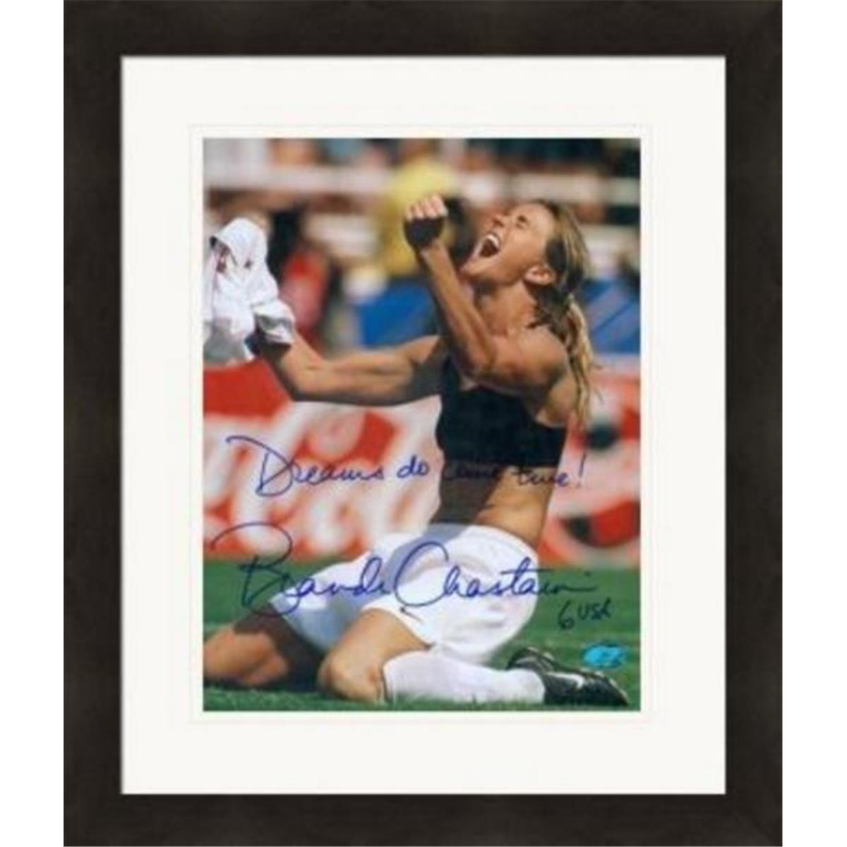 Brandi Chastain Autographed Picture - 8x10 USA Womens Image #SC1 Matted & Framed - Autographed Soccer Photos