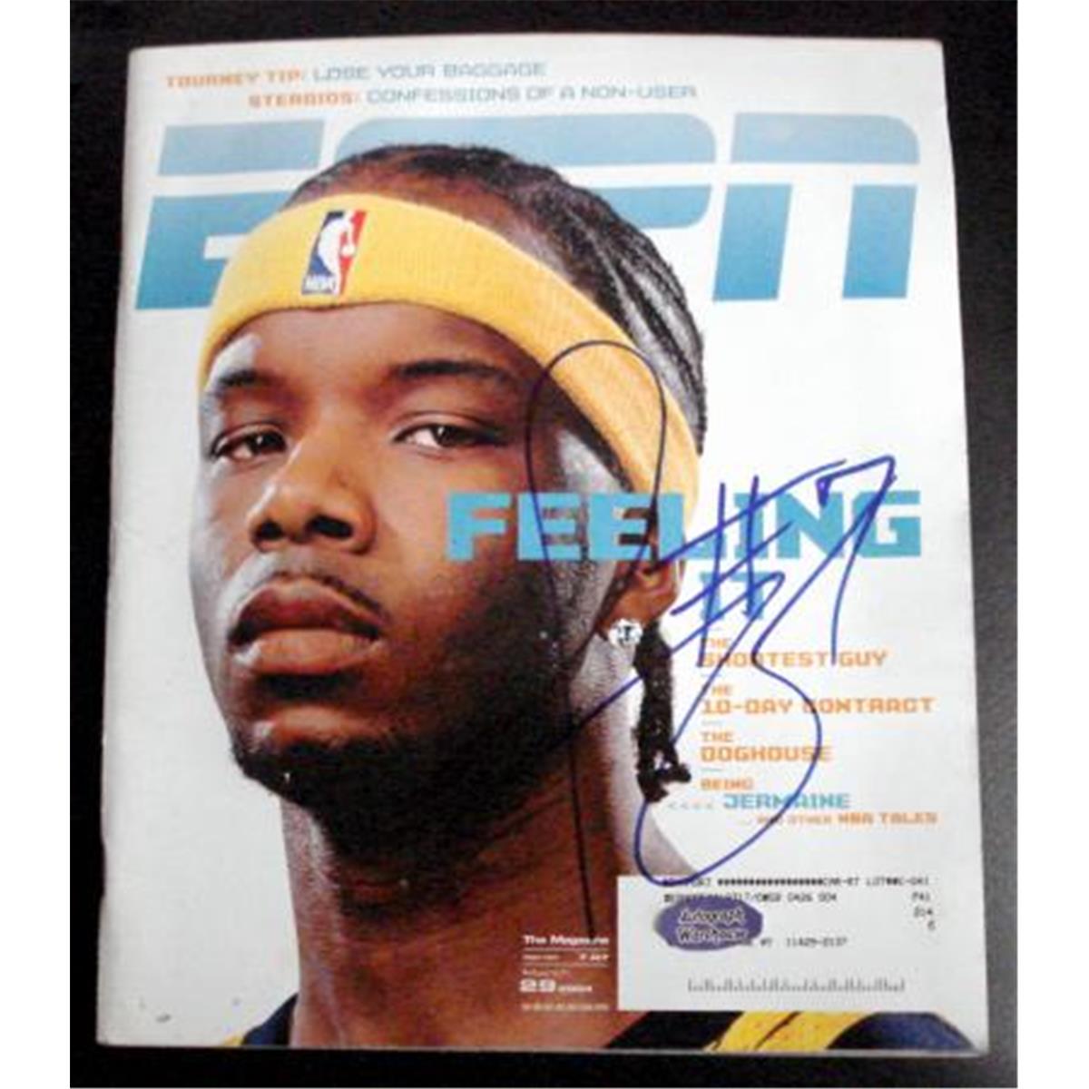 Jermaine ONeal autographed magazine ESPN (Indiana Pacers All Star Legend) - Autographed NBA Magazines