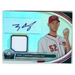 2013 Bowman Platinum Tony Cingrani Autographed Player Worn Jersey Patch Baseball Card - Cincinnati Reds