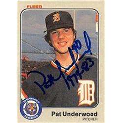 Picture of Autograph Warehouse 302203 1983 Fleer Pat Underwood Autographed No.347 Baseball Card - Detroit Tigers
