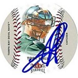 Picture of Autograph Warehouse 302285 2003 Toby Hall Autographed No.132 Baseball Card - Tampa Rays