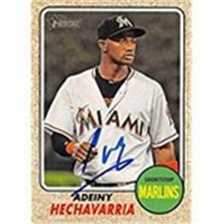 Picture of Autograph Warehouse 302476 2017 Adeiny Hechavarria Autographed No.137 Baseball Card - Miami Marlins